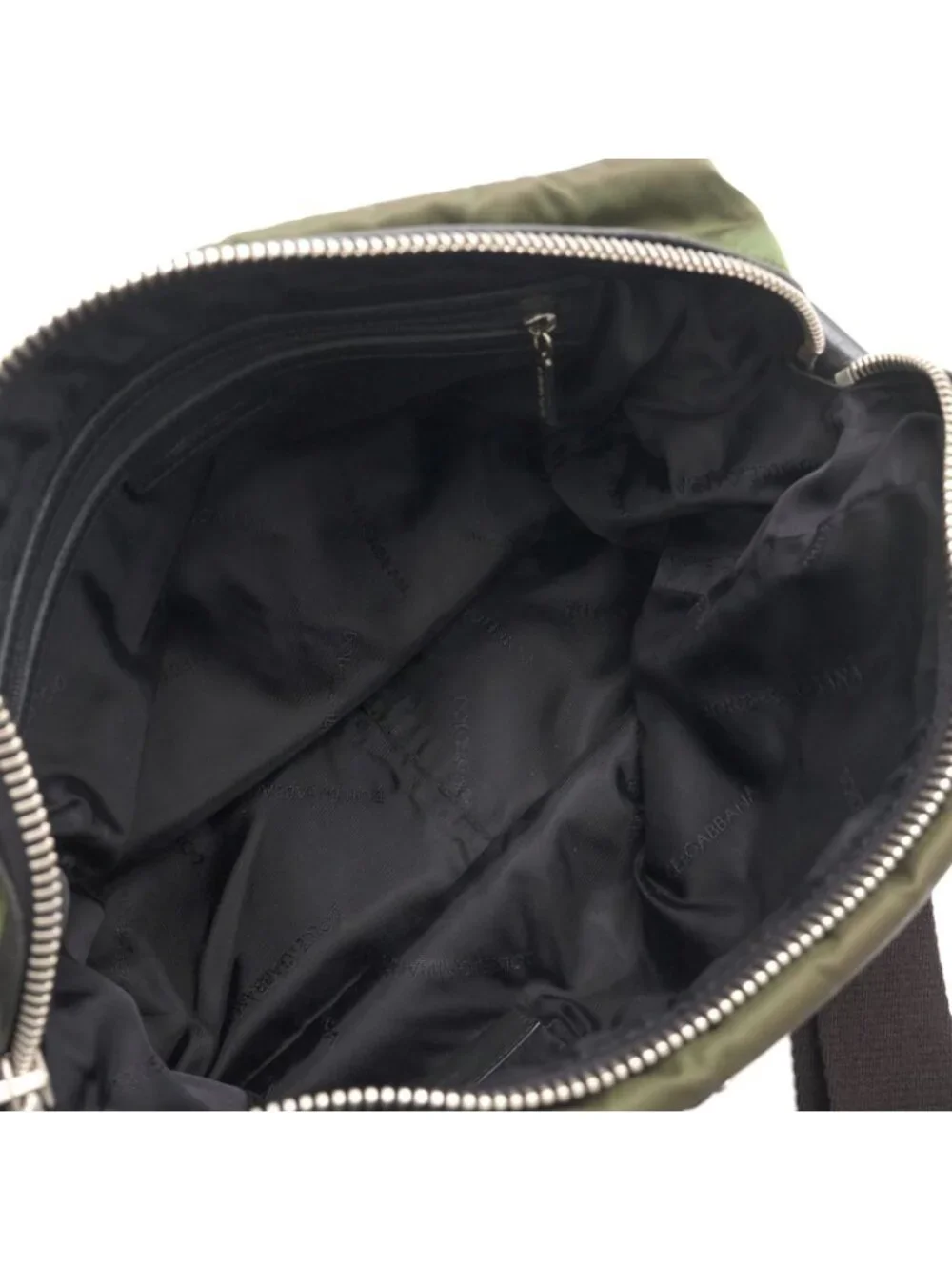 Dolce & Gabbana Shoulder Bag Nylon Leather Olive Khaki